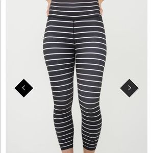 Kiava Black & White Striped Leggings